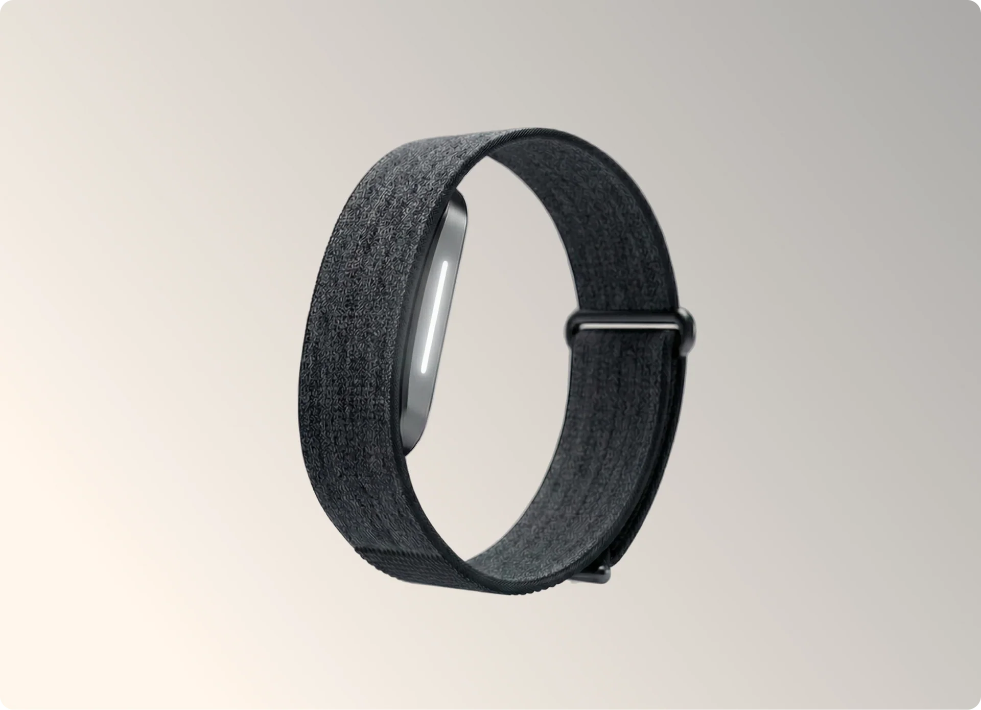 Black Hume Health Band on a warm neutral background